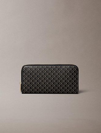 Calvin Klein Cartera Con Cremallera Con Logo Con Emblema En Todo El Art&iacute;culo