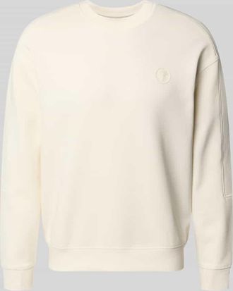 Joop Sweatshirt mit Label-Patch Modell Juanfrancisco in Offwhite, Gr&ouml;&szlig;e XXL
