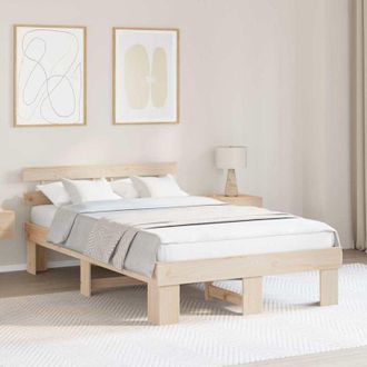 vidaXL Vidaxl - Estructura De Cama Marr&oacute;n 140 X 190 Cm Madera Maciza De Pino