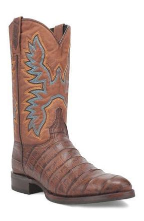 Dingo Trail Boss Alligator Embossed Cowboy Boot in Brown at Nordstrom Rack, Size 11.5