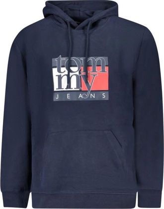 Tommy Hilfiger Blauwe Katoenen Heren Trui Mode Hoodie - Heren - Hoodies - Blauw - XL - Katoen - Hoodies & sweatvesten