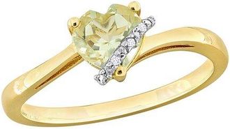 Rina Limor Gold Over Silver 0.77 Ct. Tw. Diamond & Green Amethyst Accent Ring