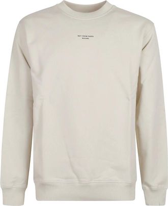 Dr&ocirc;le de Monsieur Klassieke Slogan Sweater - Heren - Sweatshirts - Beige - L - Hoodies & sweatvesten