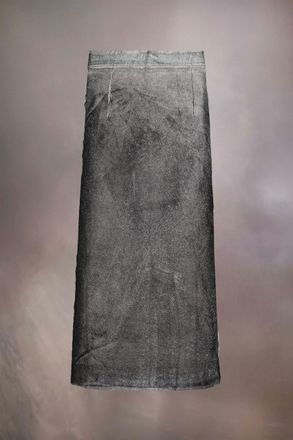 Maison Margiela Black And White Fibres Midi Womens Skirt