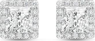 Diana M. Jewels 14KT WHITE GOLD LAB GROWN FASHION EARRINGS WEIGHING 7.00 CTS TW
