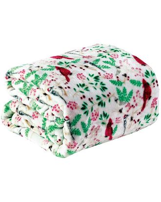 Luxury Home Cardinal Plush Decorative Throw Blanket