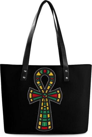 Generic Rasta Ankh Rastafarian Egyptian Tote Bags for Women Cute Shoulder Purses Handbags