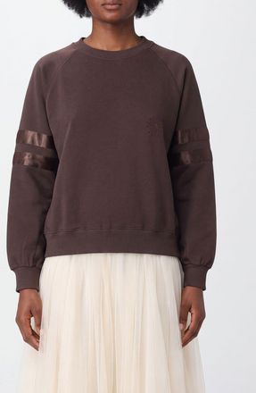 Repetto Felpa girocollo in misto cotone con bande in raso