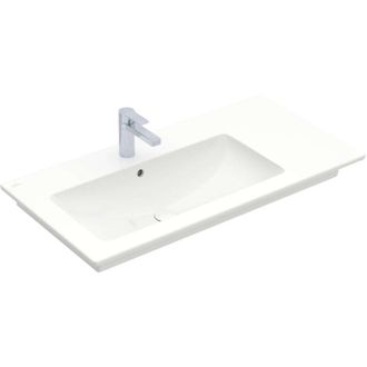 Villeroy & Boch Encimeras, 1000 X 500 Mm, Rectangular, Para Grifer&iacute;a De 3 Orificios, Orificio Central Para Grifer&iacute;a Perforado, Con Rebosadero, Porcel&aacute;nico Sanitario, 