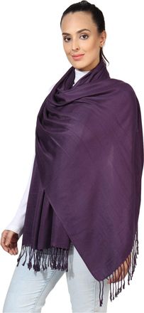 World of Shawls Pashmina Style All Seasons Handcrafted Wrap Shawl Stole Scarf (Aubergine)