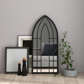 Berkfield Home Mirror Black 100x45 cm Iron for Indoor Use