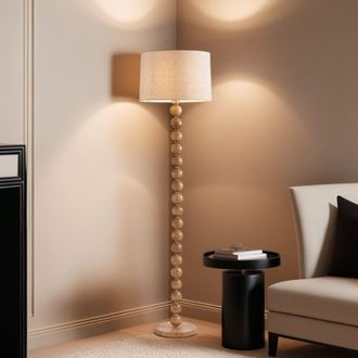 Pagazzi Kayleigh Wooden Floor Lamp in Natural