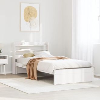 Berkfield Home Bed Frame with Headboard without Mattress White 75x190 cm Small Single