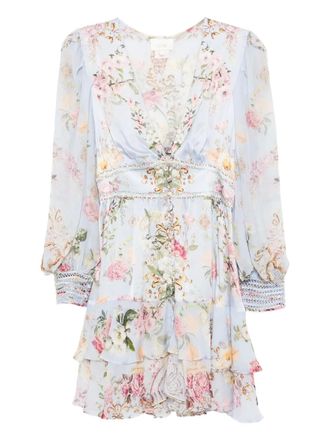 Camilla Tiled In Time mini dress - women - Silk - M - Blue