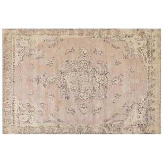 Beliani Beliani - Alfombra De Algod&oacute;n Beige Rosa Melocot&oacute;n 200 X 300 Cm Oriental Desgastado Matarim