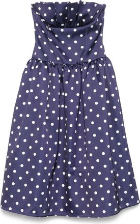 Self Portrait Abito midi a pois - Blu