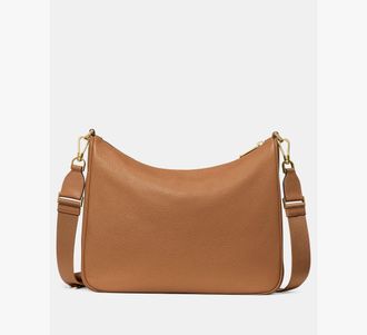 Kate Spade New York Womens Emma Large Crossbody Bag in Brown | Pebble Leather