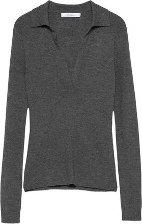 Max Mara Angel Ribbed-knit V-neck Sweater