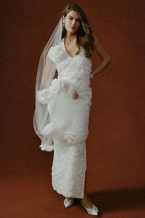 BHLDN Textured Halter Slim Midi Dress