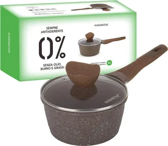KASANOVA Casseruola 16 cm antiaderente 0 grassi con coperchio