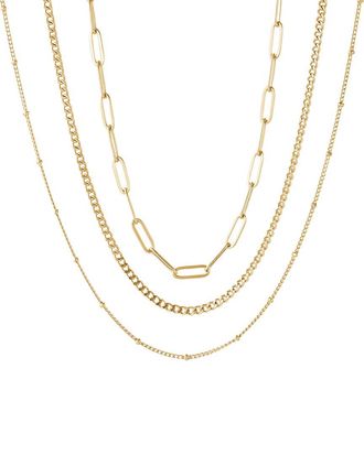 Adornia Adornia 18K Plated Stainless Steel Tarnish-Resistant Necklace Set