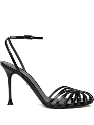 Alevì Sandali Ally in pelle lucida 95mm - Nero