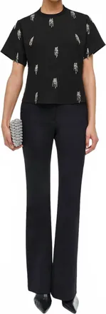 SIMKHAI Abelia Embellished Top In Black