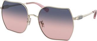 Coach HC7142 CD476 90050J Womens Sunglasses Gold Size 58