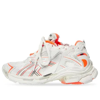 Balenciaga (WMNS) Balenciaga Runner Sneakers White Fluo Orange Mesh and Nylon 677402W3RBM9770