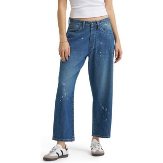 Lee Bleach Splatter Crop Loose Fit Herringbone Jeans in Dream Of Me at Nordstrom, Size 28