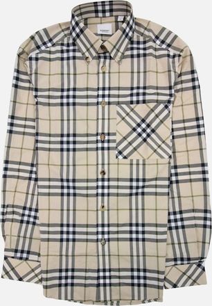 Burberry Mens Burberry Soft Fawn Check Shirt Soft Fawn Check - Size: 42/Regular