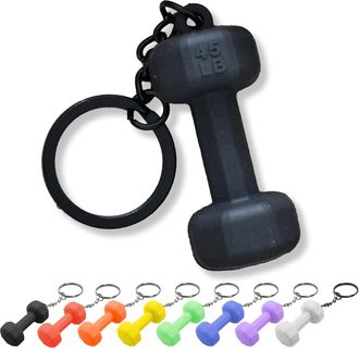 Generic Silicone Mini Dumbbell Keychain - Fitness Enthusiast Gift for Gym Bags, Backpacks & Wallets - Lightweight Weightlifting Keyring for Men & Women (Black