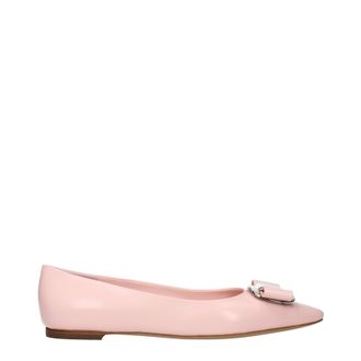 Ferragamo Zea Ballerinas f&uuml;r Damen aus rosa Leder