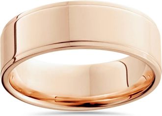 Pompeii3 6mm 14K Rose Gold High Polished Step Cut Wedding Band Size Selectable