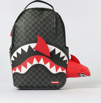 Sprayground Zaino Shark Smashed Through DLX Sprayground in cotone spalmato saffiano stampato