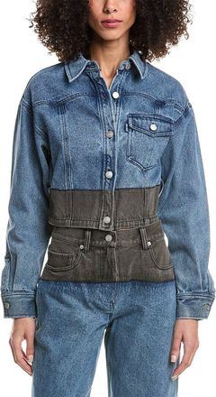3.1 Phillip Lim Two-Toned Denim Cropped Shirt Jacket