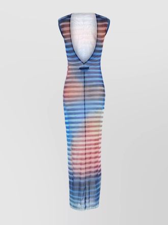 Jean Paul Gaultier printed tulle maxi dress