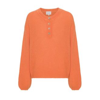Americandreams Zelma Pullover - Dames - Ronde hals truien - Oranje - S - Wol - Truien & Vesten
