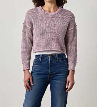 NSF Livia Painted Cotton Crew Sweater In Lavender