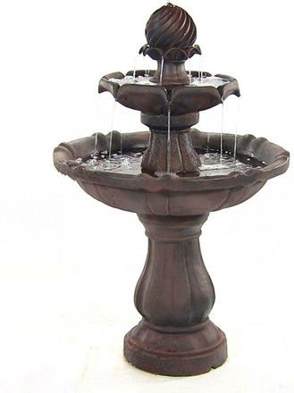 Sunnydaze SunnyDaze 2-Tier Solar Outdoor Fountain With Battery Backup