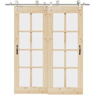 vidaXL Vidaxl - Kit De Herrajes Para Puerta Corredera 200 Cm Acero Plateado