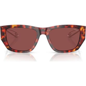 Diesel DL2006 54mm Square Sunglasses in Havana Red /Dark Violet at Nordstrom