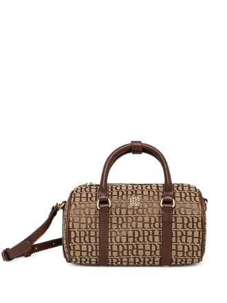Pedro del Hierro monogram-logo barrel bag - Brown