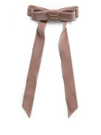 Miu Miu Fermaglio con logo - Rosa