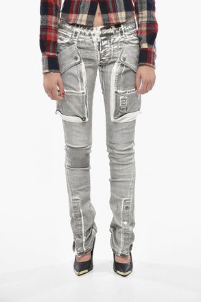 Dsquared2 Stretch Denim Cargo Jeans TRUMPET with Ankle Buttons 18cm Dsquared2