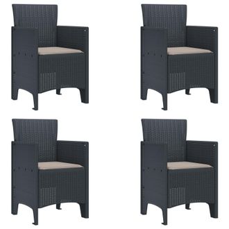 Berkfield Home Garden Chair Set of 4 Anthracite, Taupe Polypropylene Resin