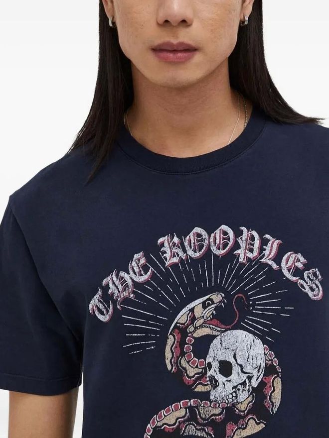 T-Shirt Homme Noir Crâne Bleu – Sérigraphie Originale, Manches Courtes, Col Rond – 100% Polyester Respirant
