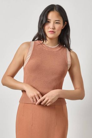 Lilla P Sleeveless Crewneck Sweater In Driftwood