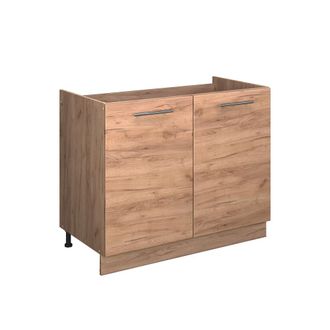 Vicco Mueble Bajo Para Fregadero Fame-line, Roble Dorado/roble Dorado, 100 Cm, Et Roble, Vicco