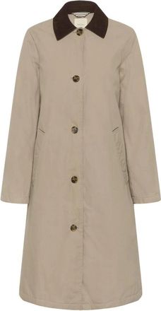 Part Two Klassieke Fungi Jas met Grote Zakken - Dames - Mantel - Beige - S - Katoen - Jassen